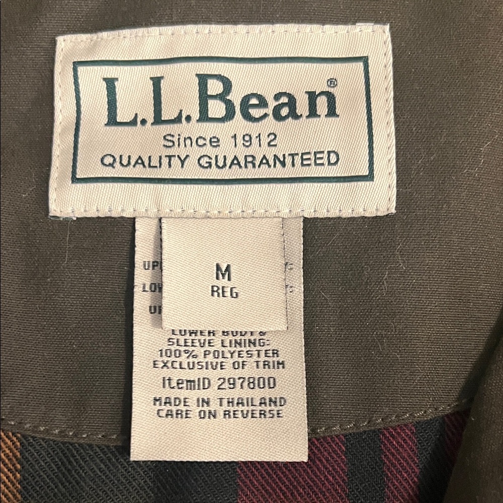 LL Bean VTG Men’s British Millerain Military Field Jacket - Plaid-Lined - Medium - Picture 2 of 8